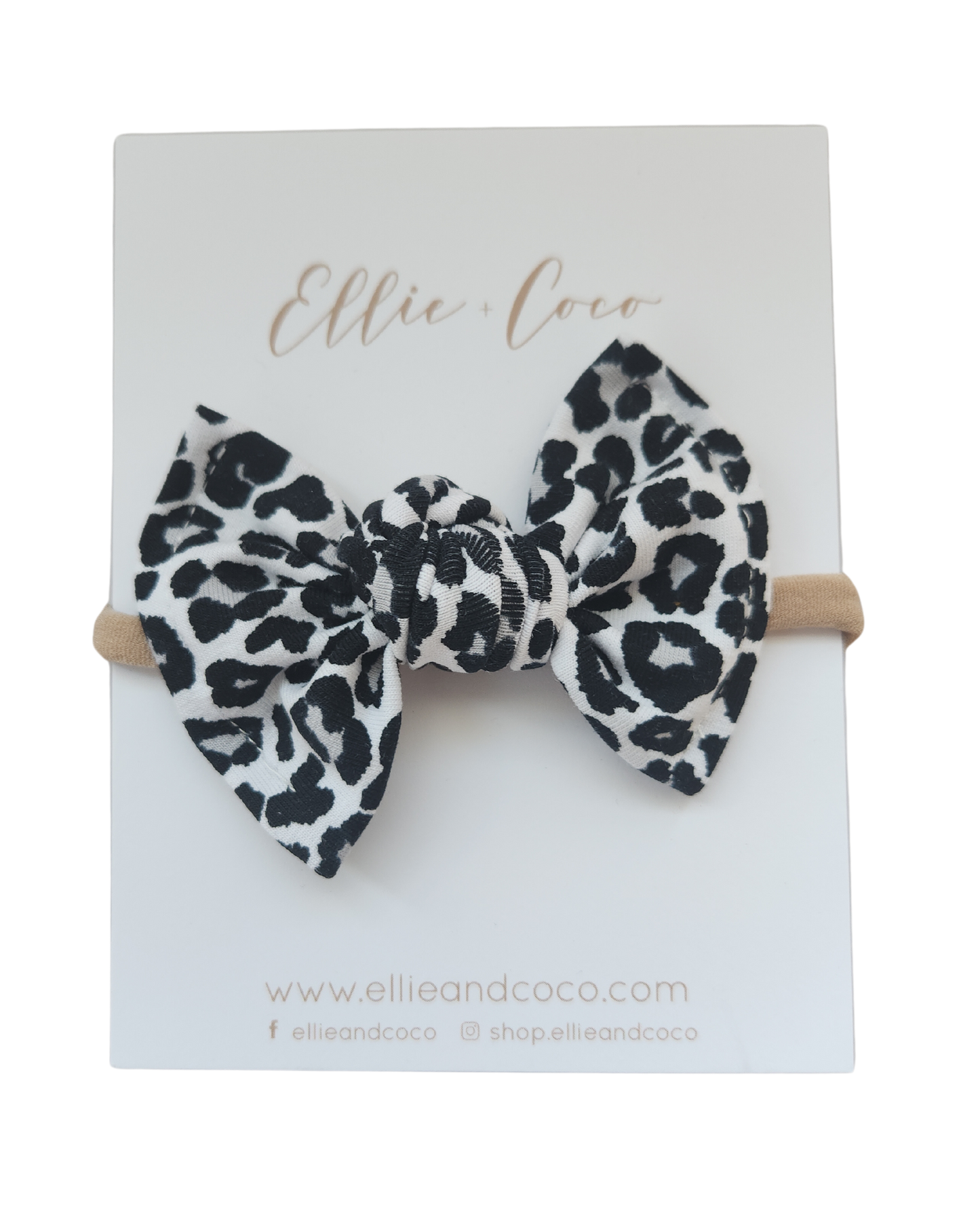 black and white leopard print baby bow headband hairclip