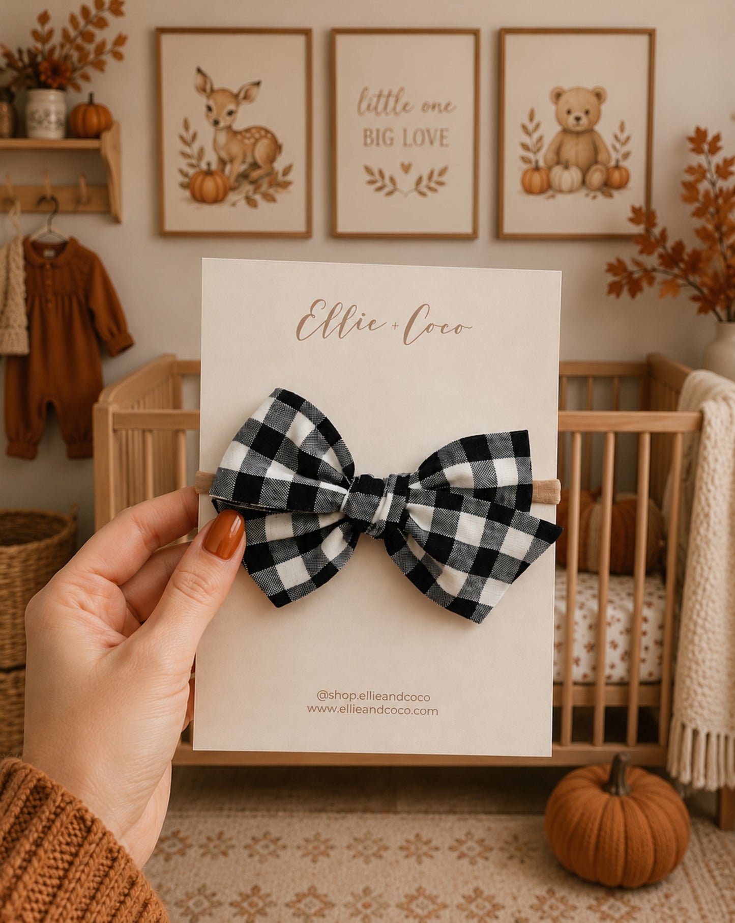 Black Gingham Oversize Bow