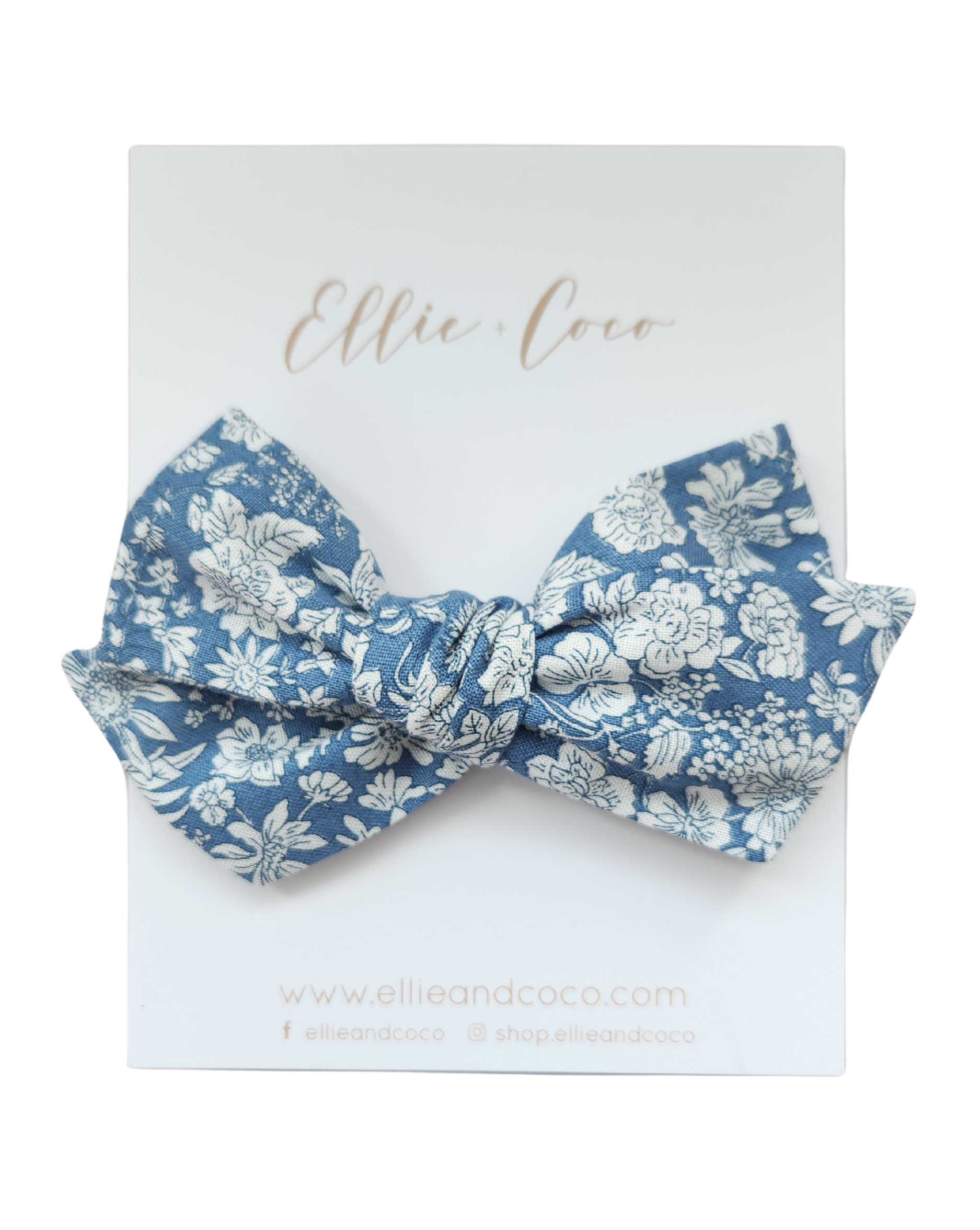 blue floral big baby bow headband