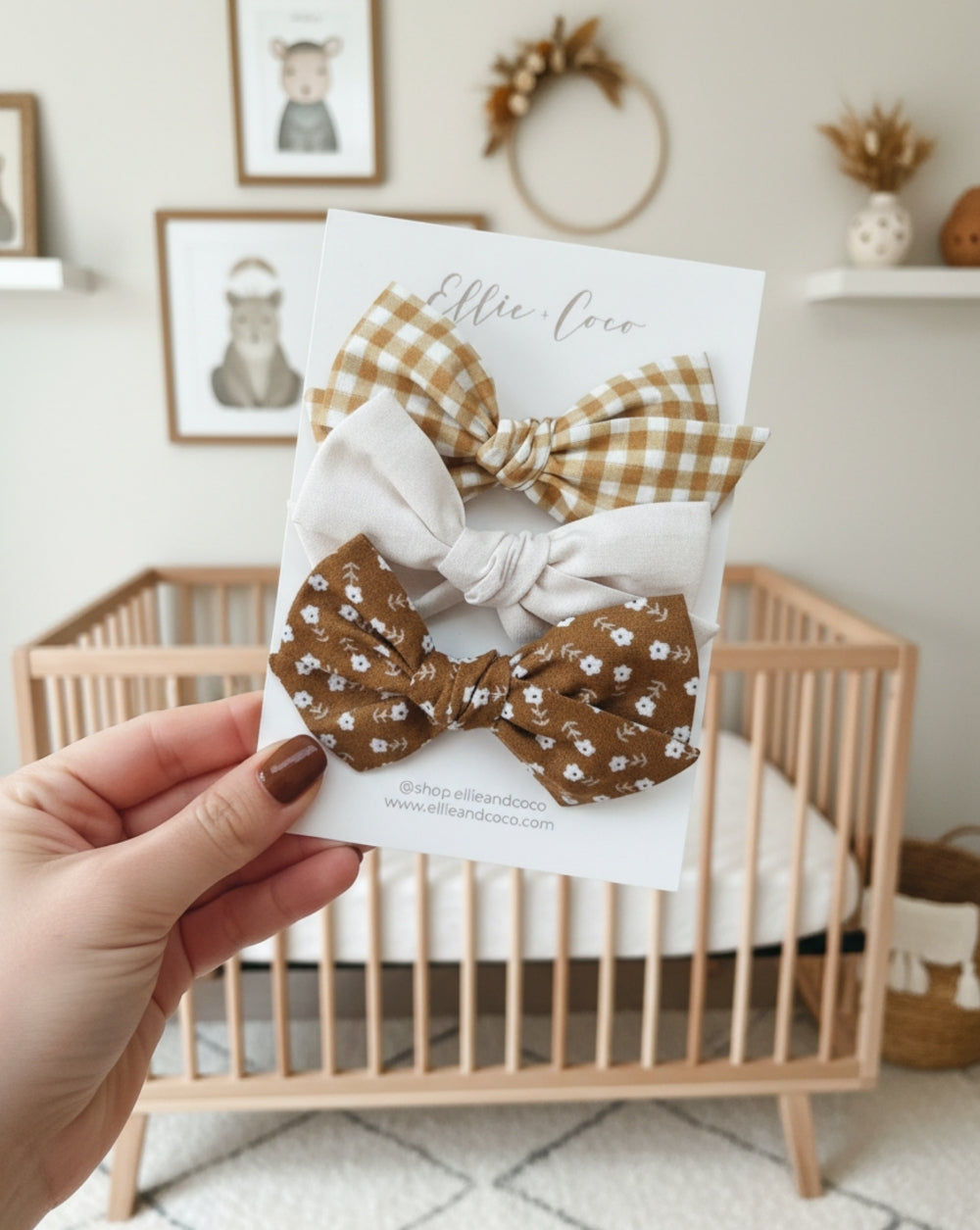 Mustard Gingham Oversize Bow