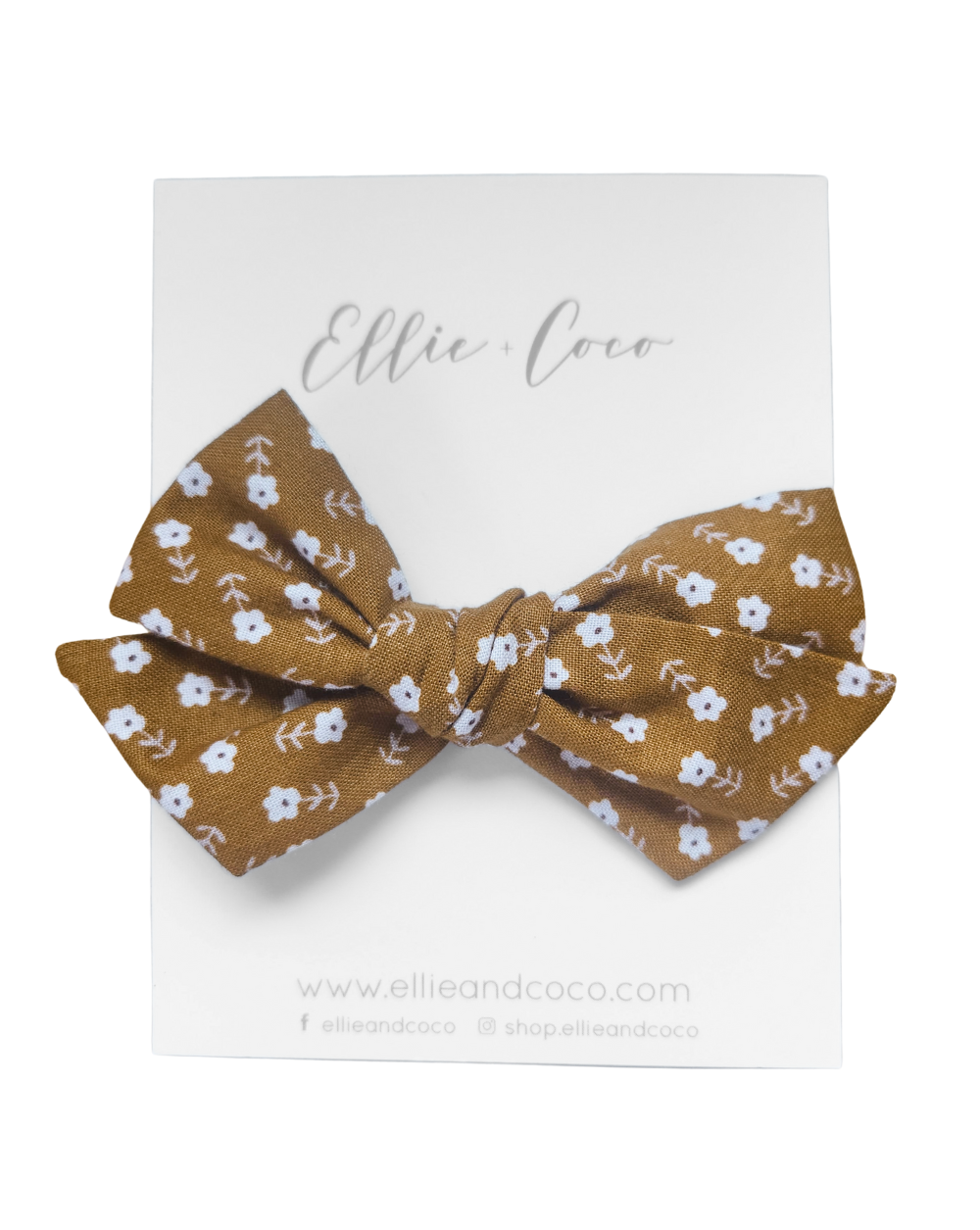 bronze brown boho floral daisy baby bow headband hairclip