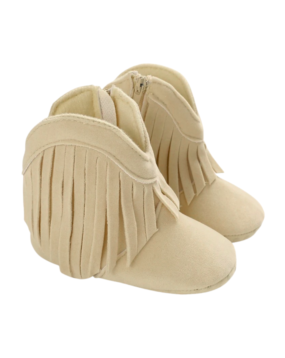 Fringe Baby Cowboy Boots | Cream Suede
