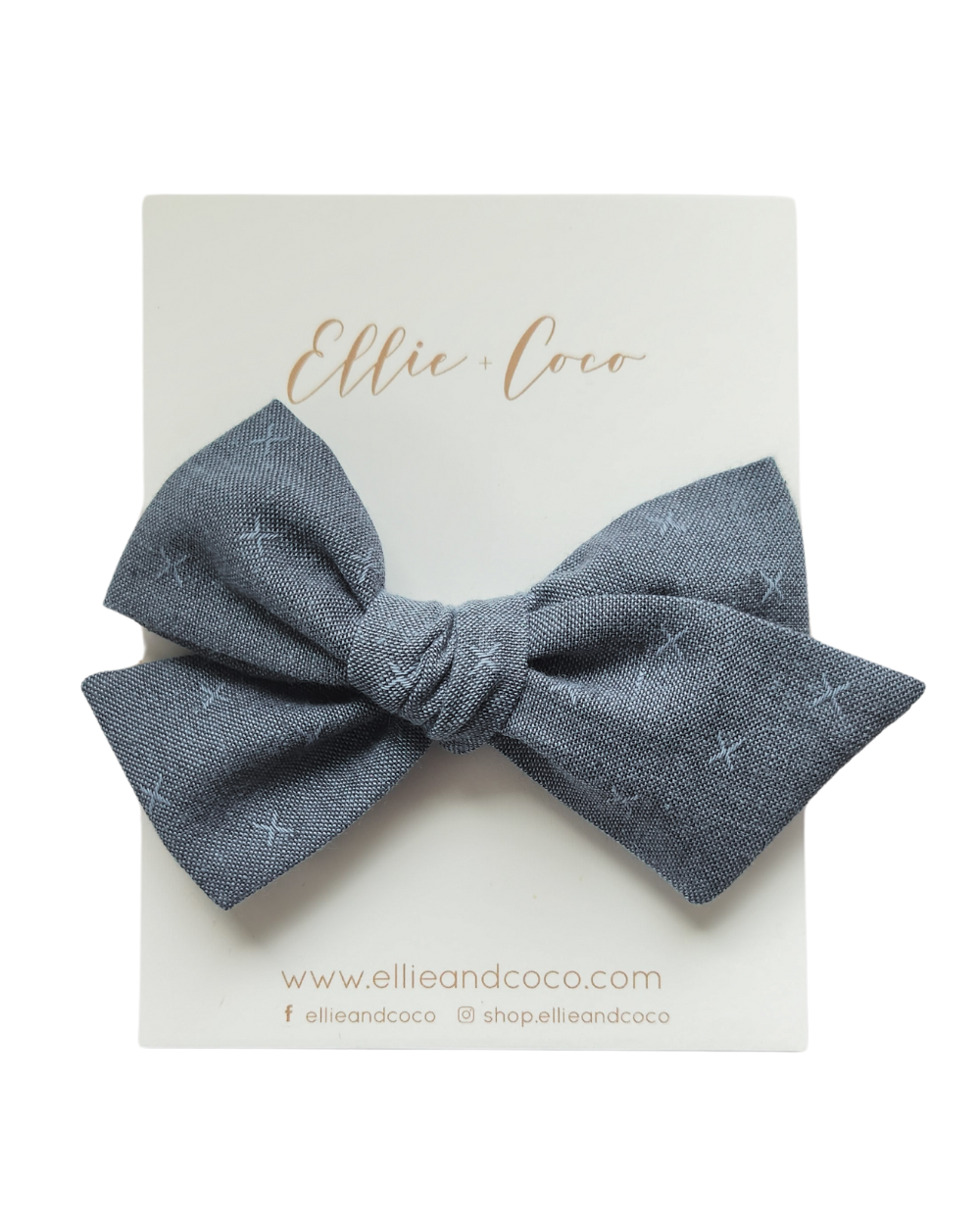 light blue denim baby girl headband bow and hair clip