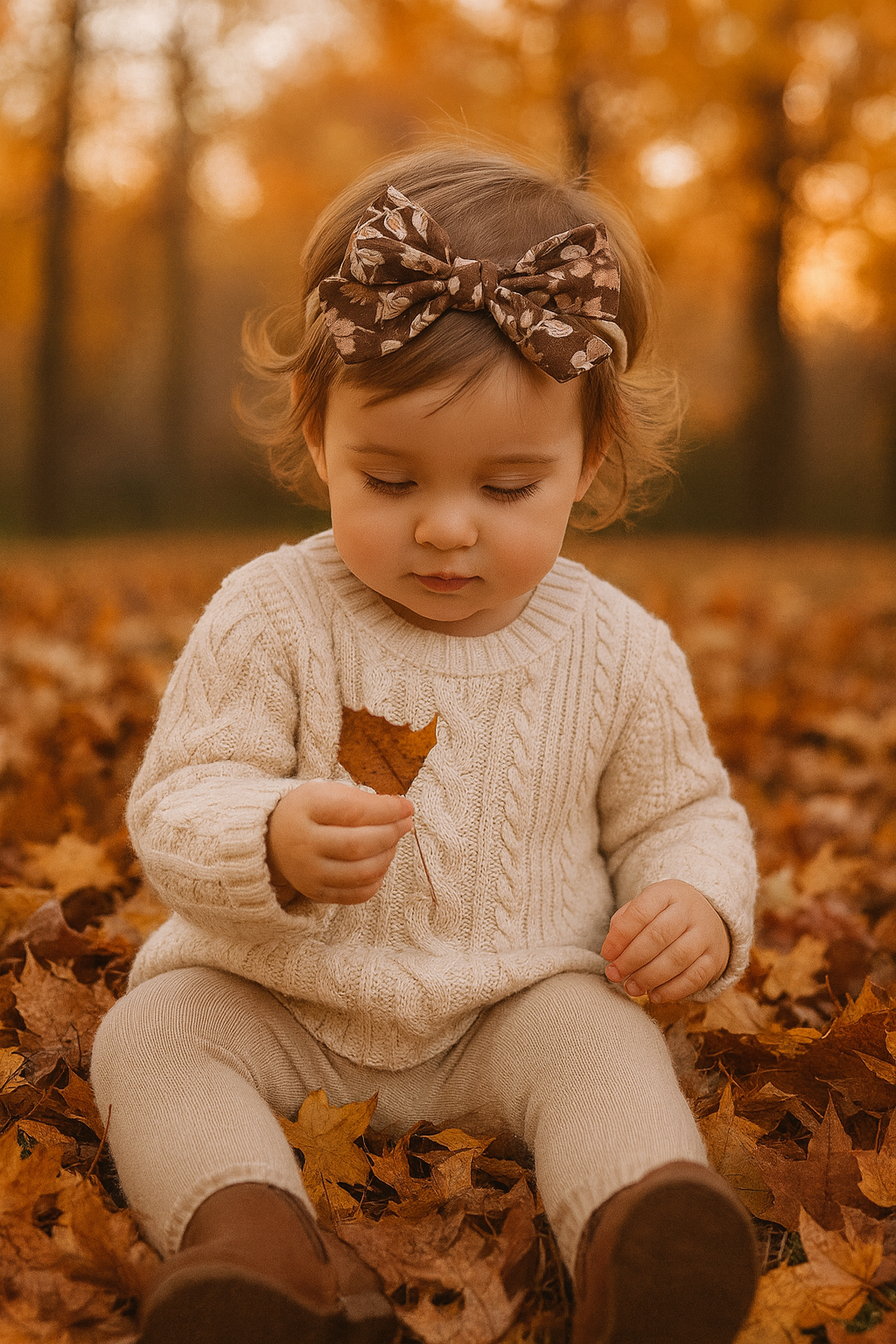 fall baby bow headband for photoshoot outfit