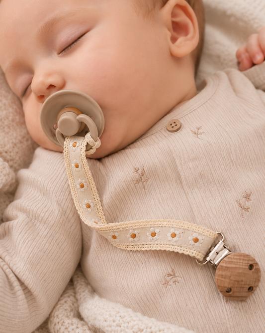 floral baby girl pacifier clip