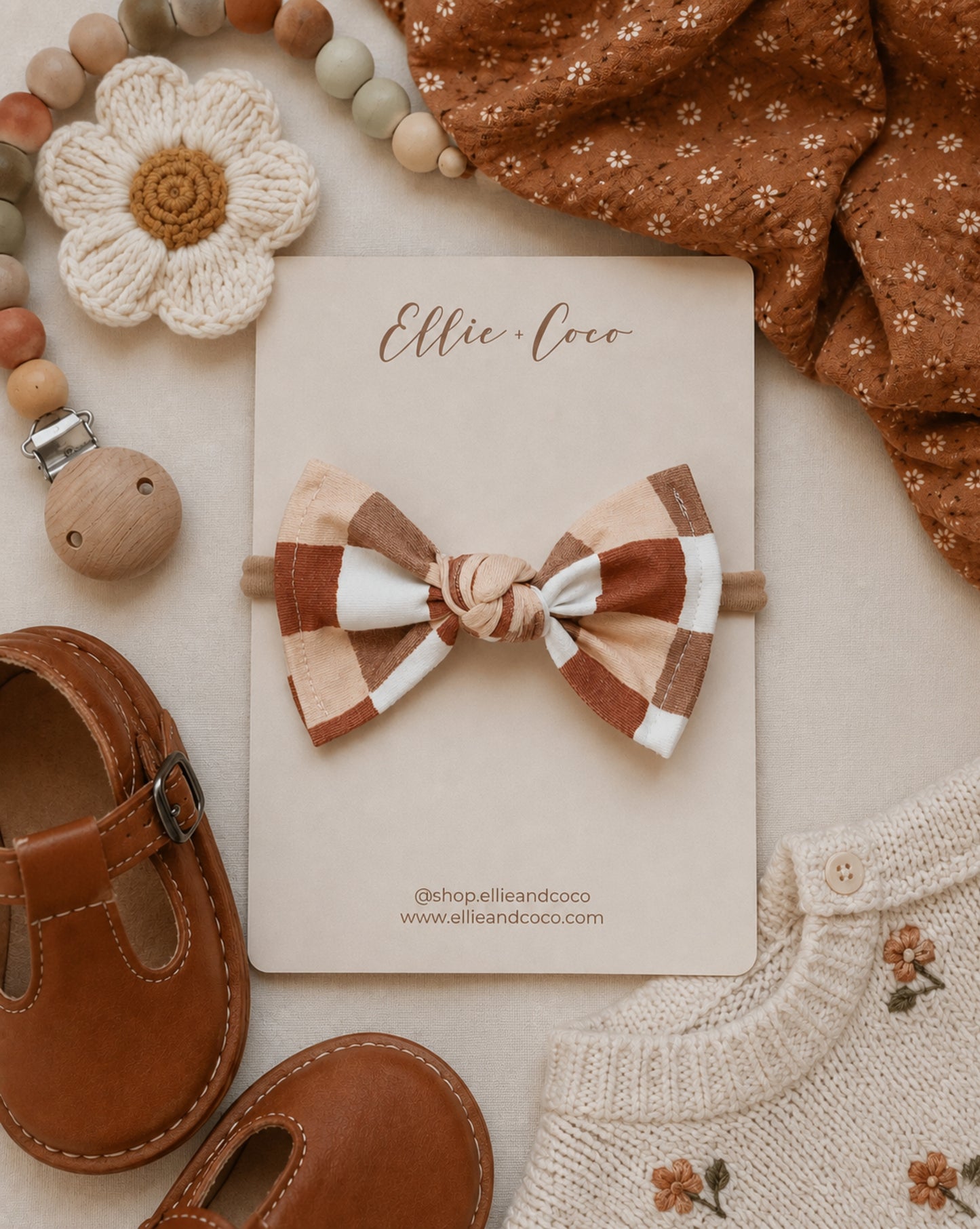 retro baby knotted bow stretchy headband