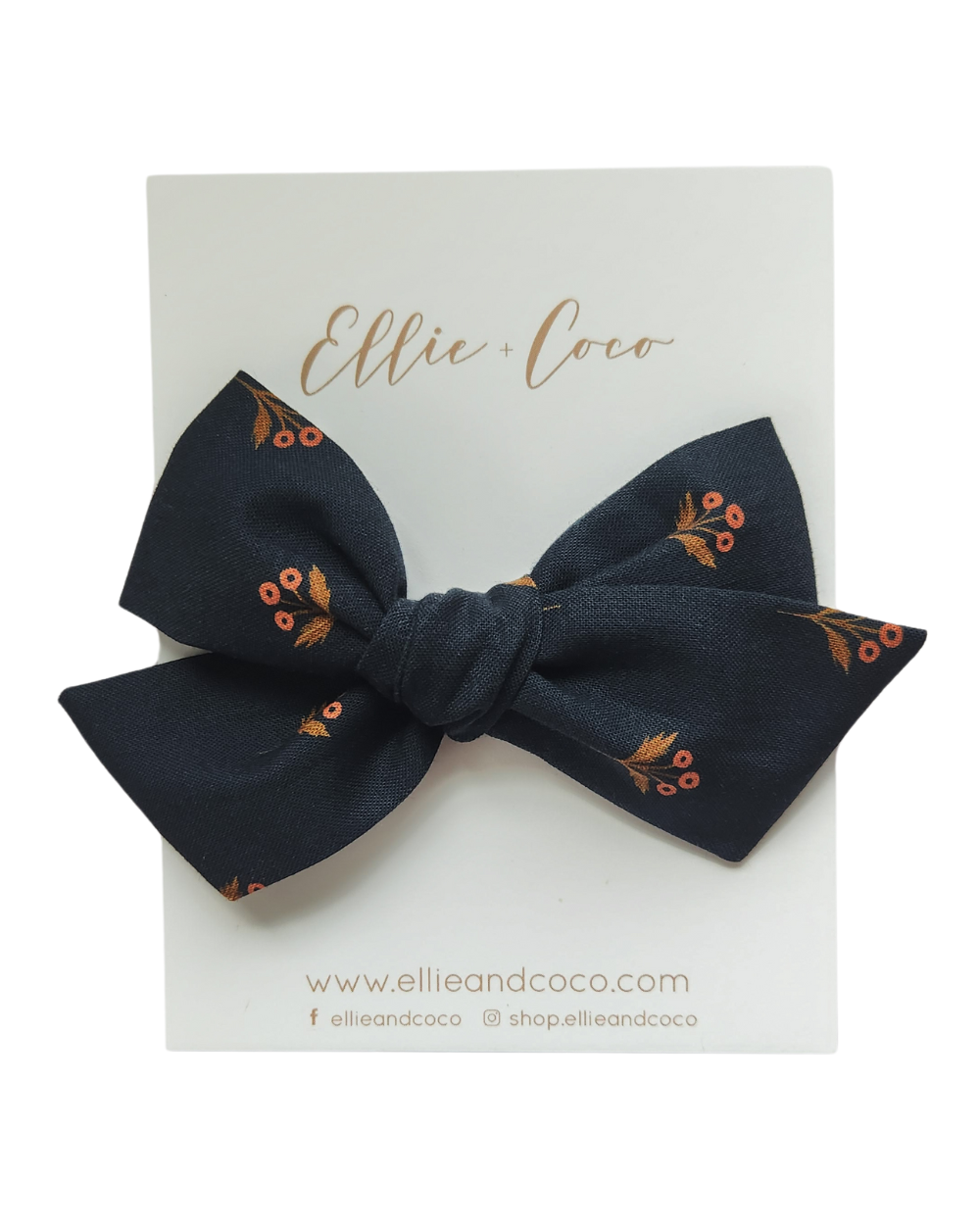 navy blue floral baby girl headband bow and hair clip