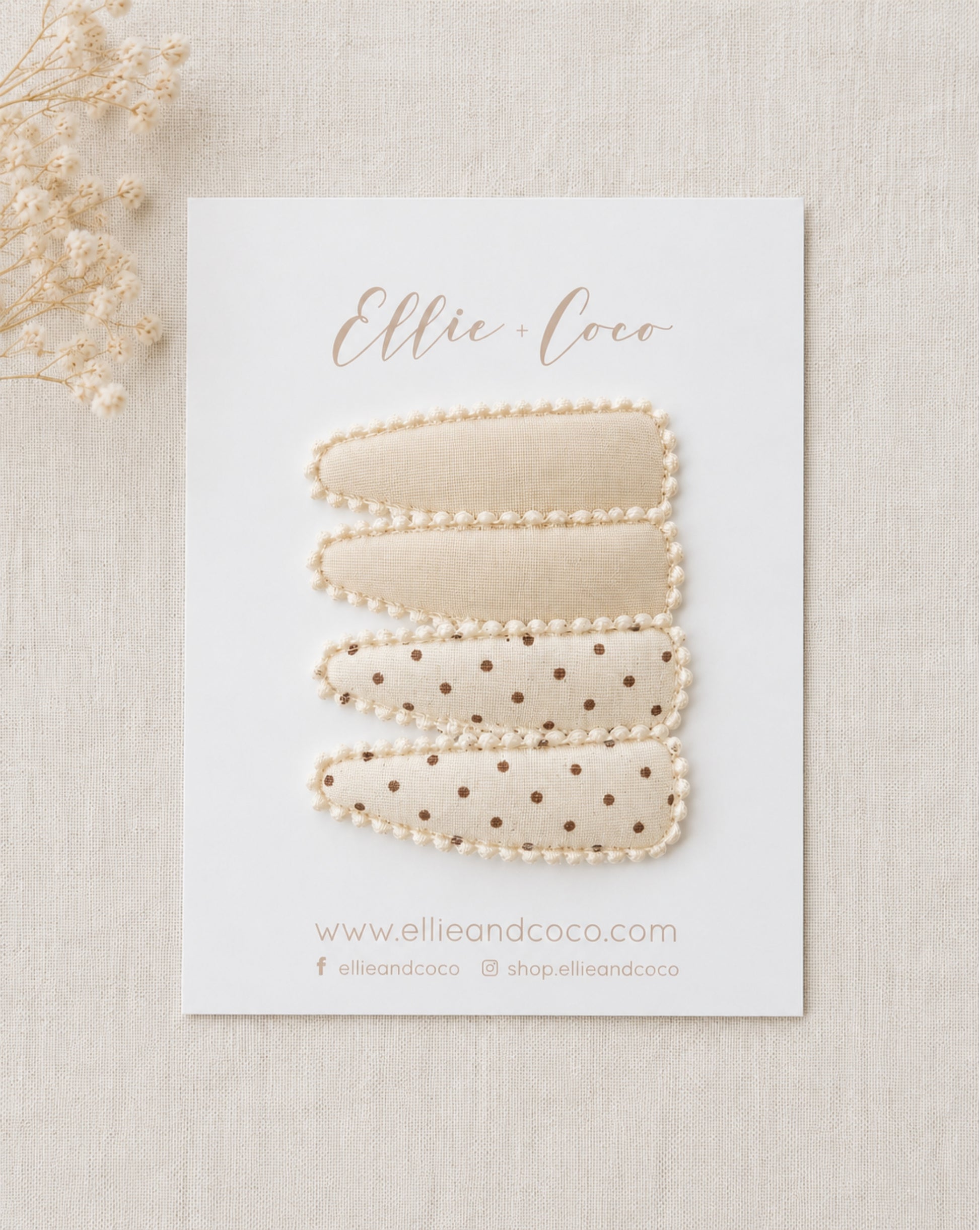 neutral beige  boho toddler baby girl hairclips