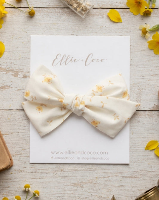 baby bow headband with yellow flowers