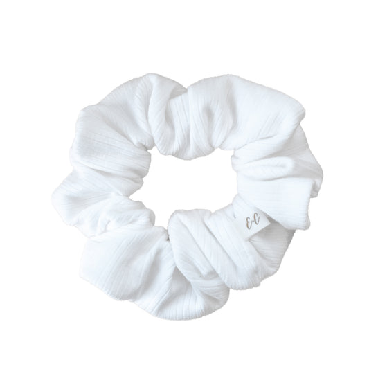 Ribbed Modal Scrunchie | White