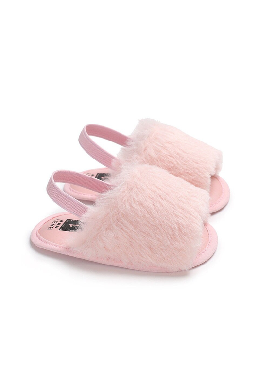 Baby Girl Fluffy Slippers | Pink