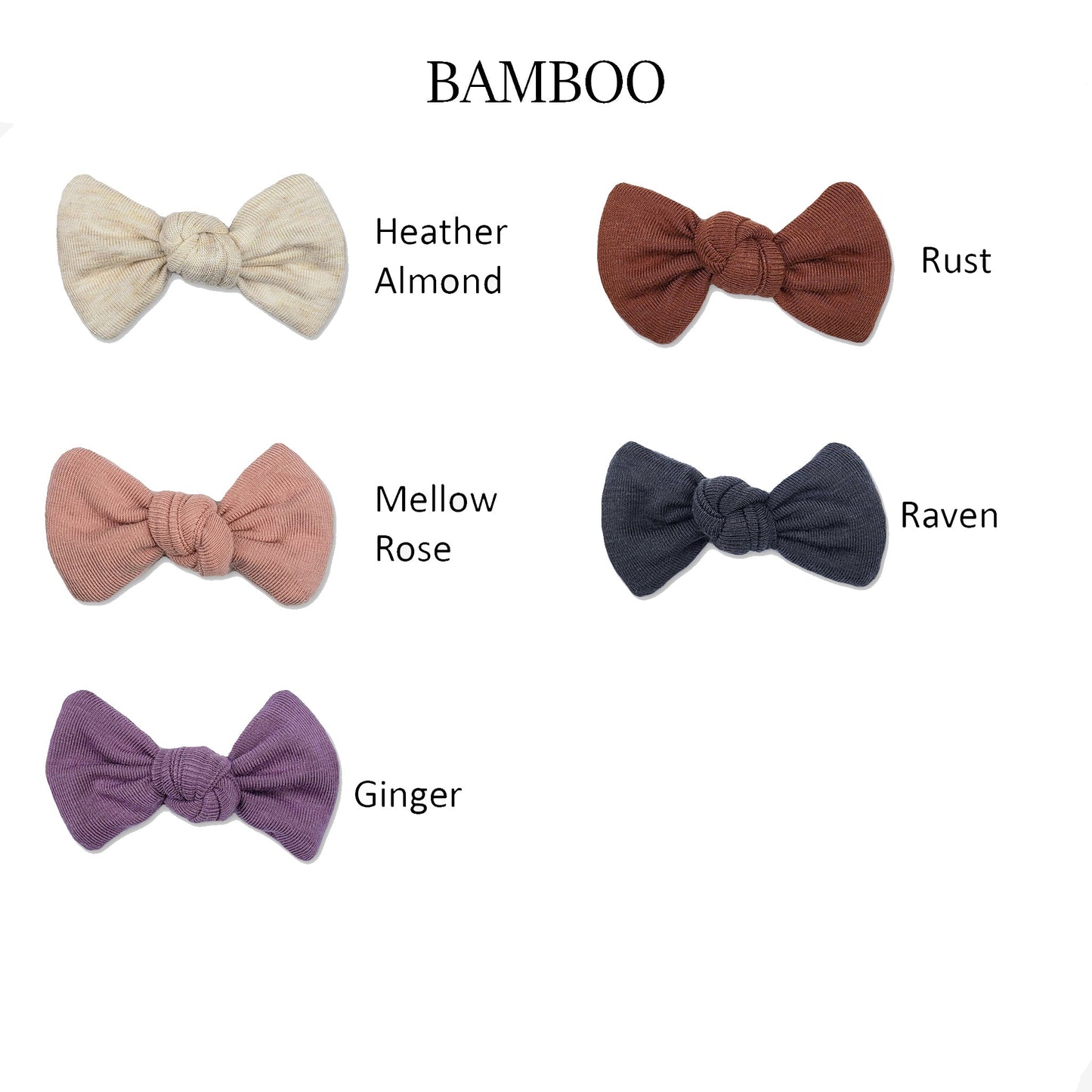 Bamboo Square Knot Baby Bows | 5 Colours Available