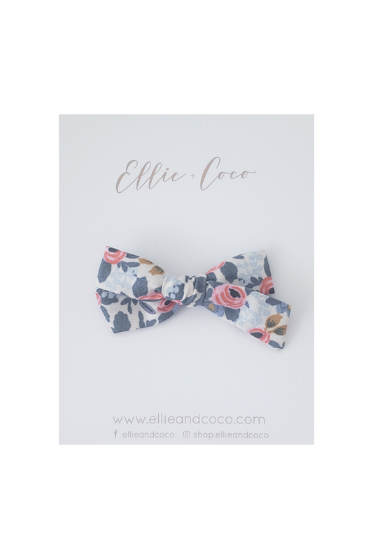 blue floral baby hair clip