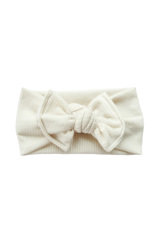 ribbed baby headwrap natural beige ivory