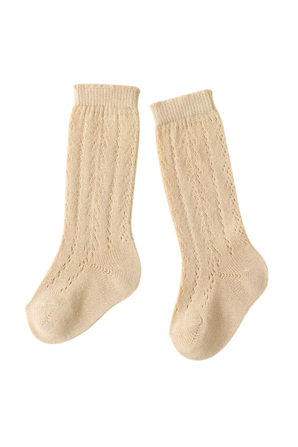 Ivory Knee High Knit Baby Socks Crochet Knee High Baby Socks