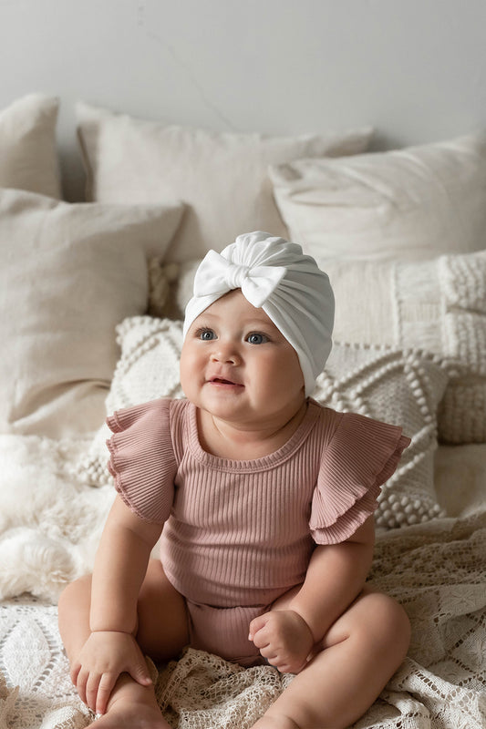 ivory white newborn baby hats for hospital