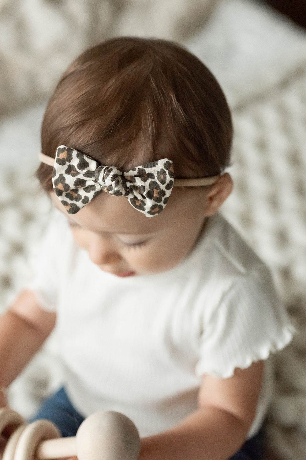 leopard baby bow headband