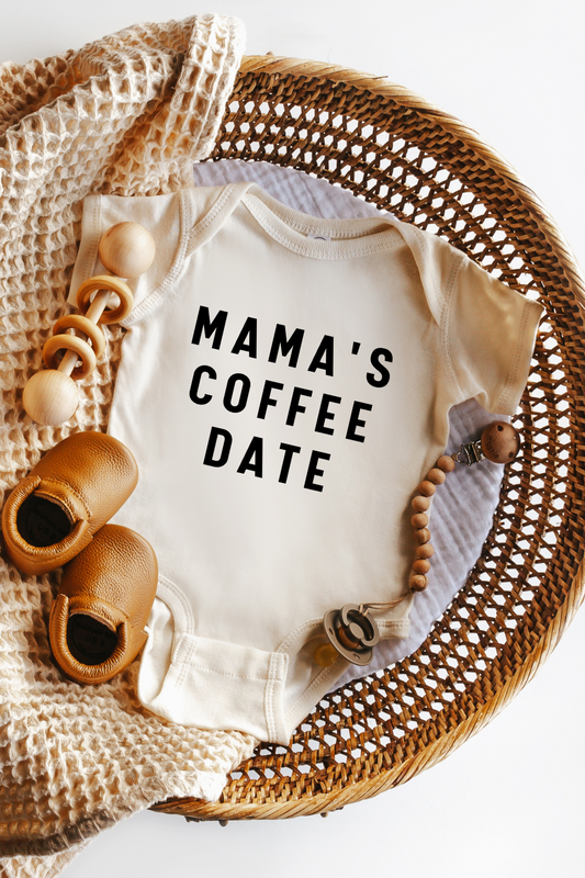 mama's coffee date baby onesie