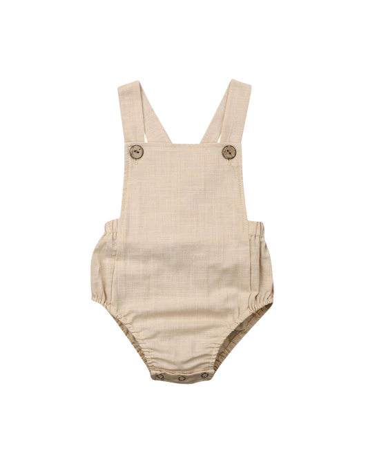 Linen Baby Romper | Khaki