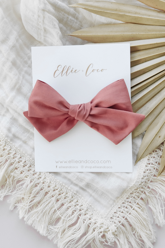 rose pink baby bow headband