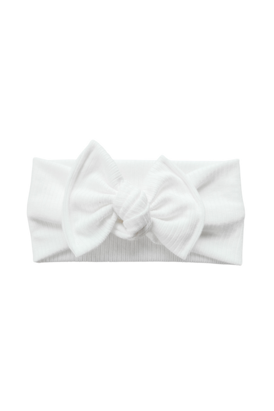 ribbed white baby headwrap for baptism